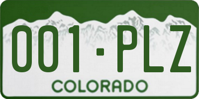 CO license plate 001PLZ