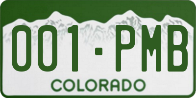 CO license plate 001PMB