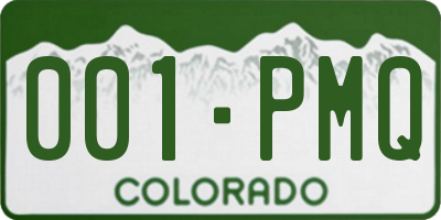 CO license plate 001PMQ
