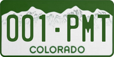 CO license plate 001PMT
