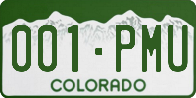 CO license plate 001PMU