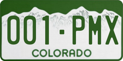 CO license plate 001PMX