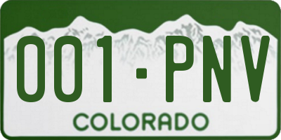 CO license plate 001PNV