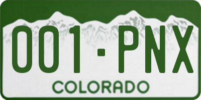 CO license plate 001PNX