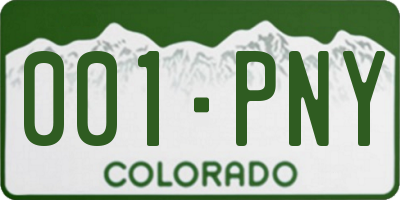 CO license plate 001PNY