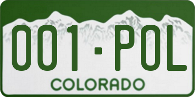 CO license plate 001POL