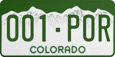 CO license plate 001POR