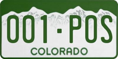 CO license plate 001POS