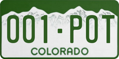 CO license plate 001POT