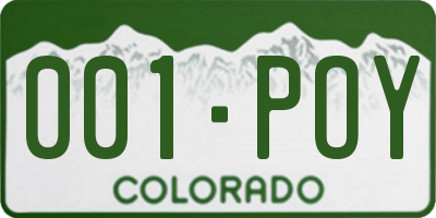 CO license plate 001POY