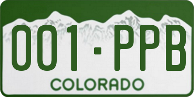 CO license plate 001PPB