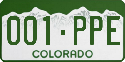 CO license plate 001PPE