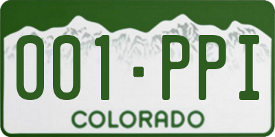 CO license plate 001PPI