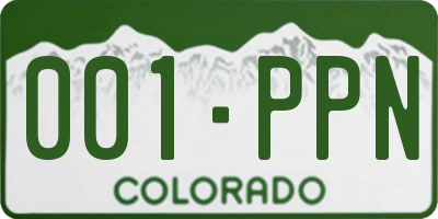 CO license plate 001PPN