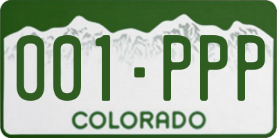 CO license plate 001PPP