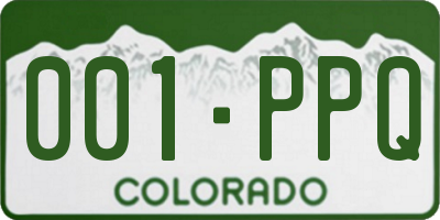 CO license plate 001PPQ