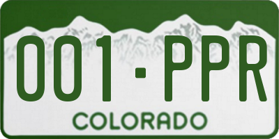 CO license plate 001PPR