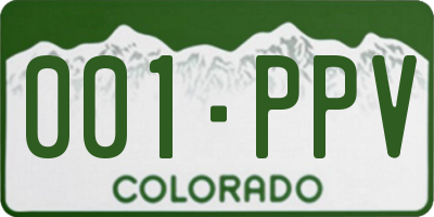 CO license plate 001PPV