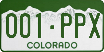 CO license plate 001PPX