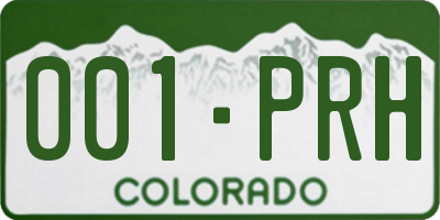 CO license plate 001PRH