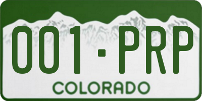 CO license plate 001PRP