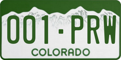 CO license plate 001PRW