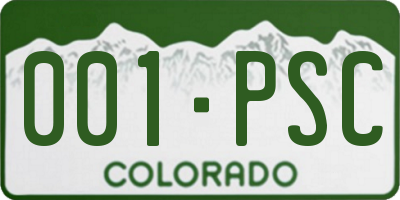 CO license plate 001PSC