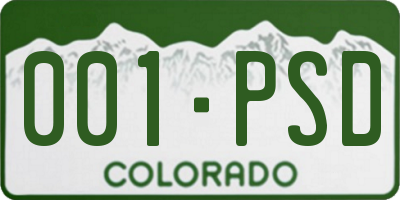 CO license plate 001PSD