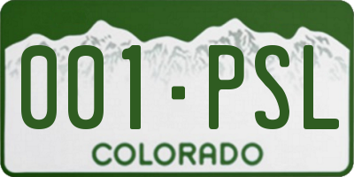 CO license plate 001PSL