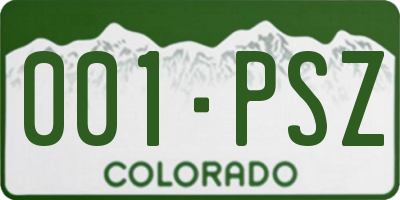 CO license plate 001PSZ