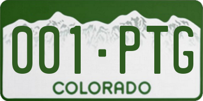 CO license plate 001PTG