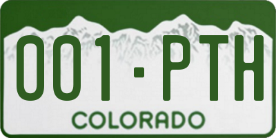 CO license plate 001PTH