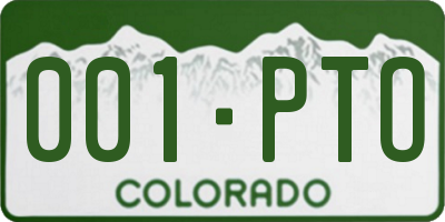 CO license plate 001PTO