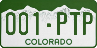 CO license plate 001PTP