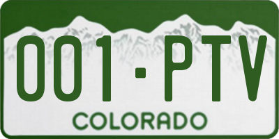 CO license plate 001PTV