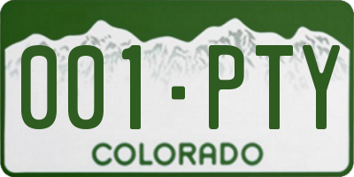 CO license plate 001PTY