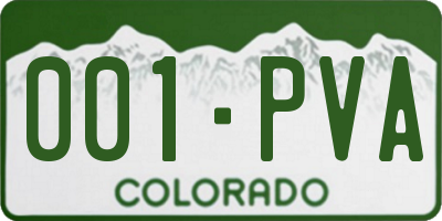 CO license plate 001PVA