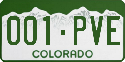CO license plate 001PVE