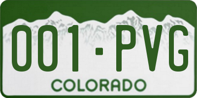 CO license plate 001PVG