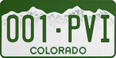 CO license plate 001PVI