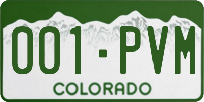 CO license plate 001PVM