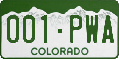 CO license plate 001PWA