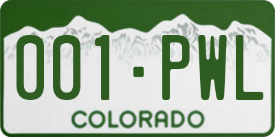 CO license plate 001PWL