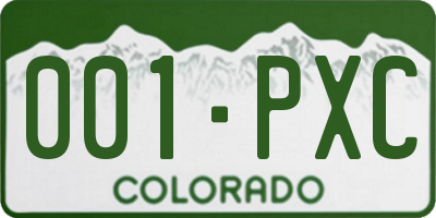 CO license plate 001PXC