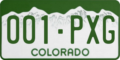 CO license plate 001PXG