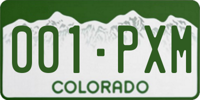 CO license plate 001PXM