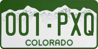 CO license plate 001PXQ