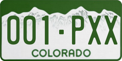 CO license plate 001PXX