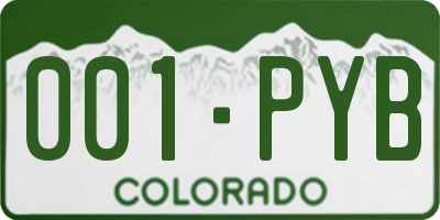 CO license plate 001PYB