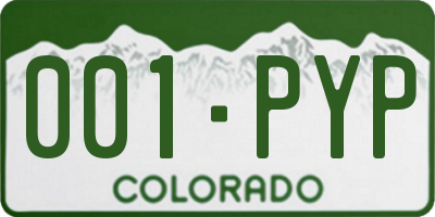 CO license plate 001PYP